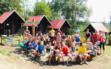 Společné foto z tábora Dobrovolnického centra