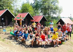 Společné foto z tábora Dobrovolnického centra